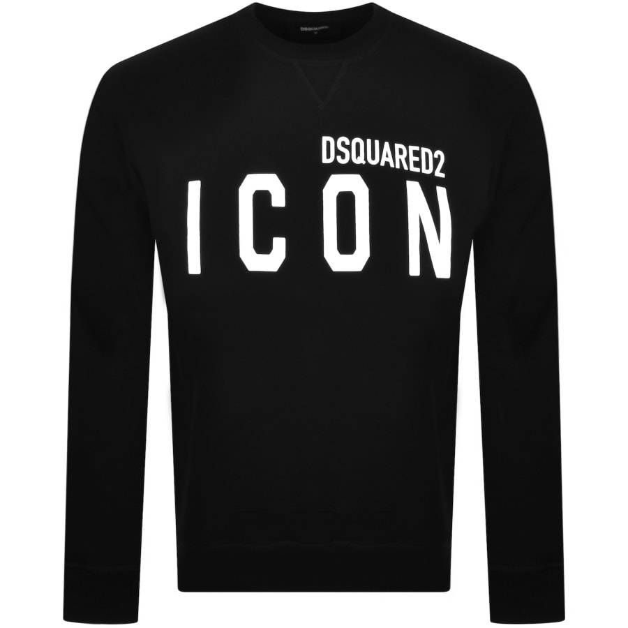 DSQUARED2 Crew Neck Logo Sweatshirt Black Mainline Menswear Denmark